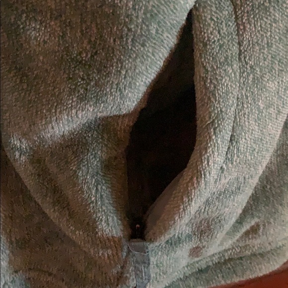 Blue fuzzy zip jacket from Free Country. - Picture 3 of 5